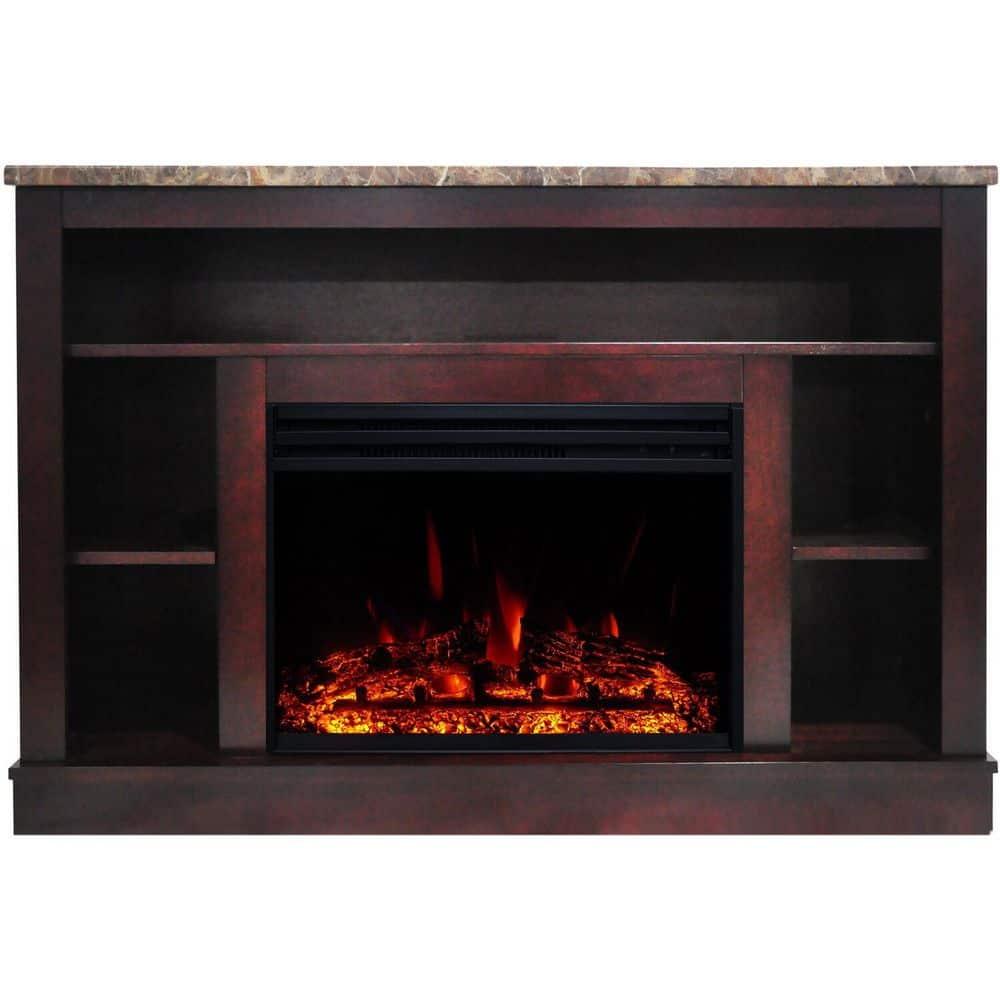 Cambridge Seville Freestanding Fireplace Mantel TV Stand with Storage Shelves and 1500W Electric Heater Insert