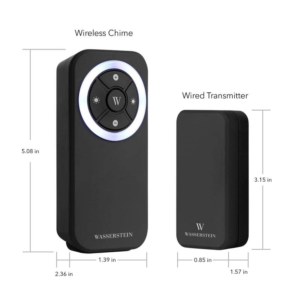 Wasserstein Wireless Doorbell Chime - Compatible with Blink Video Doorbell (1-Pack, Black)
