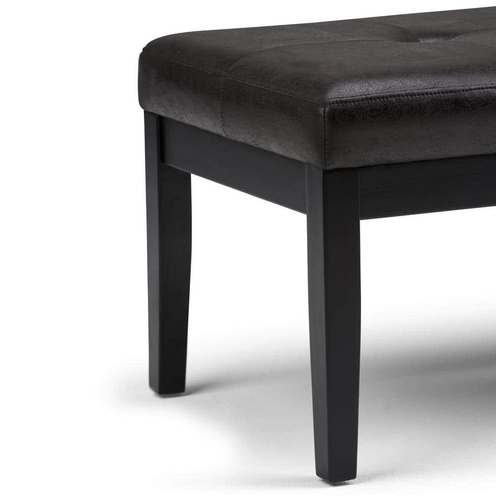 Simpli Home Lacey 41"W Tufted Ottoman Bench with Solid Wood Frame