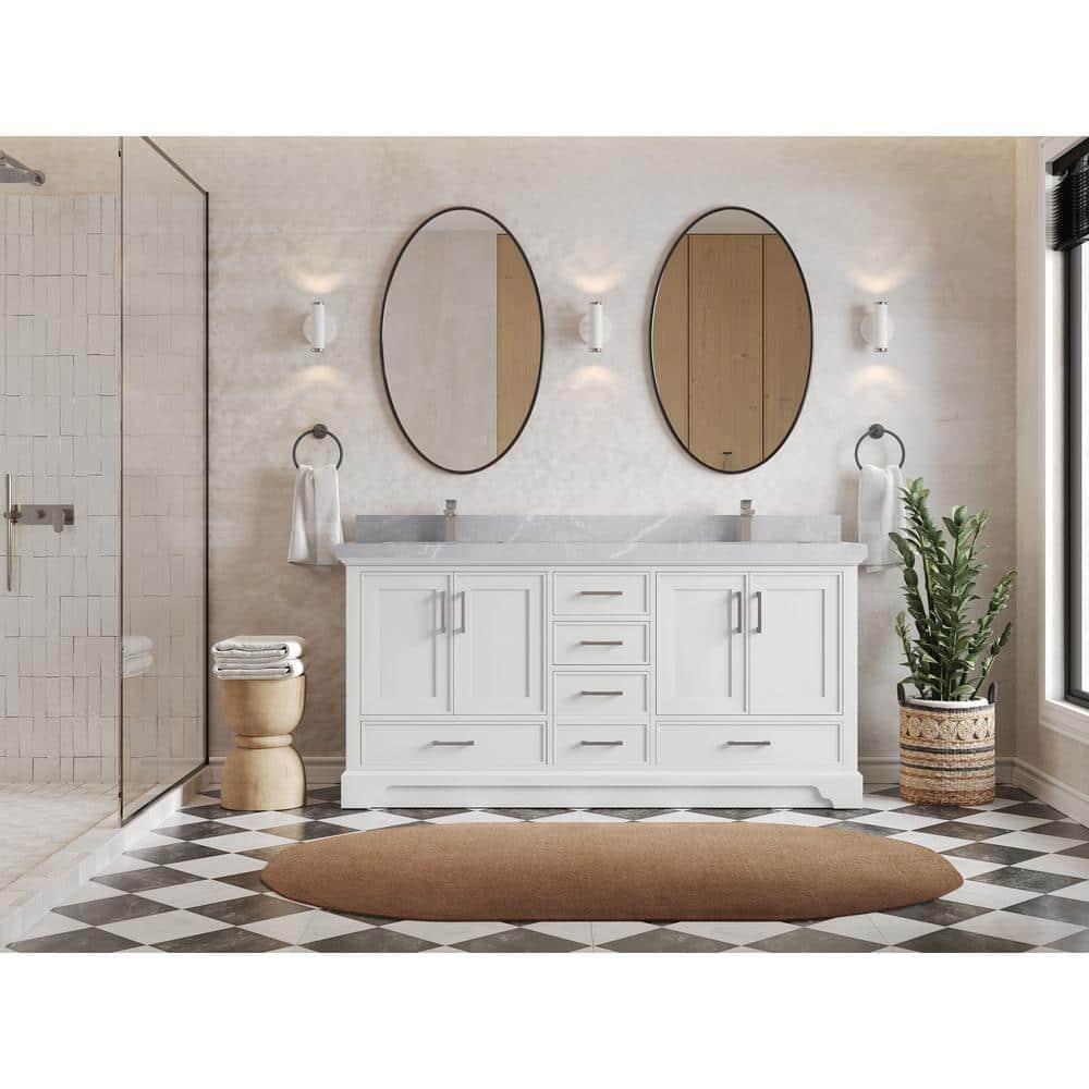 Willow Collections Charlotte 72'' Double Bathroom Vanity with Quartz Top