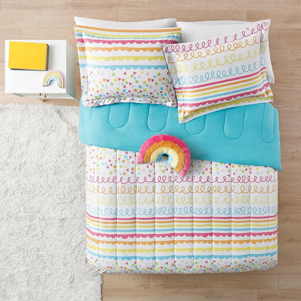 Alex + Bella ALEX + BELLA Color Pop Rainbow Orange Microfiber Comforter Set