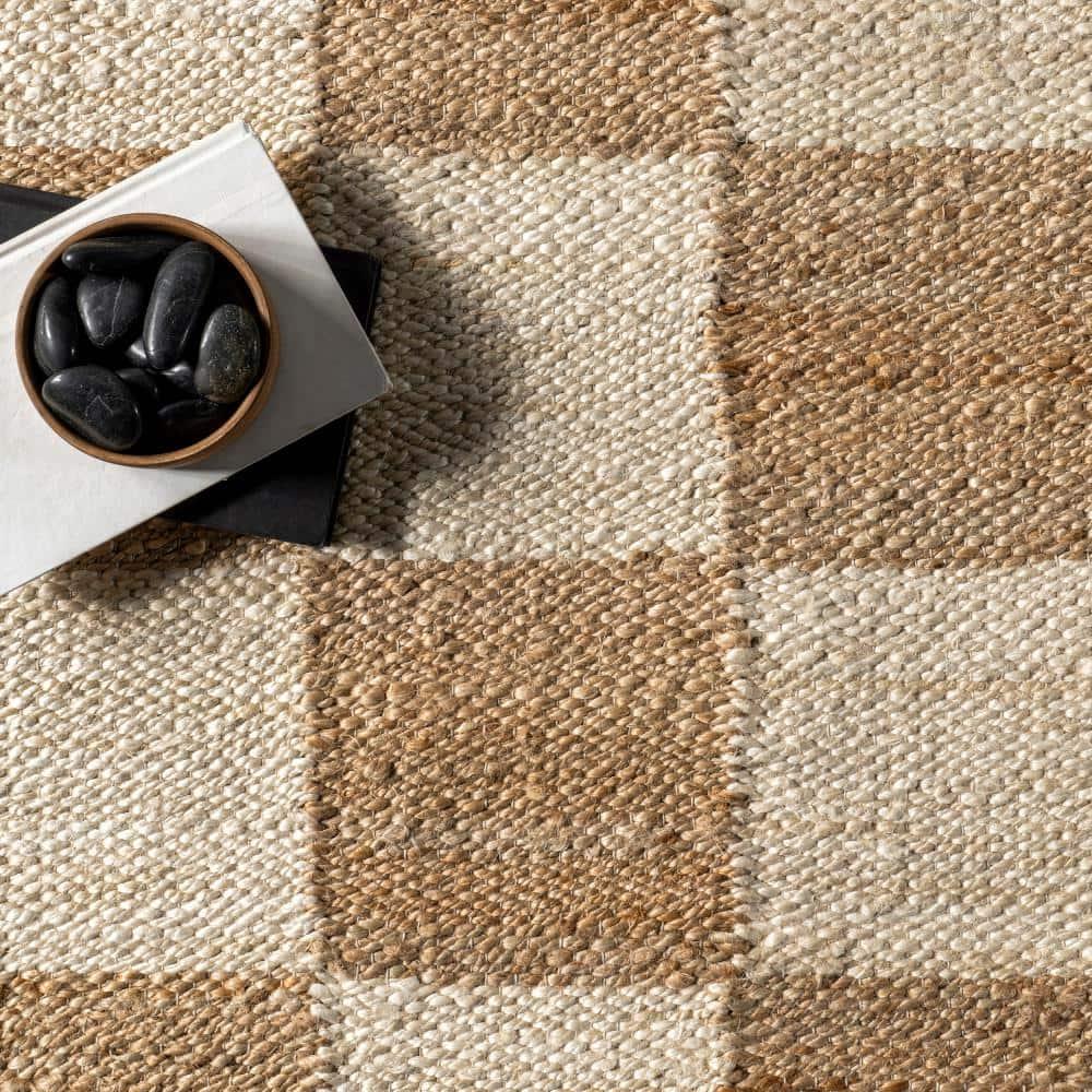 Hokku Designs Izara Checkered Jute Area Rug