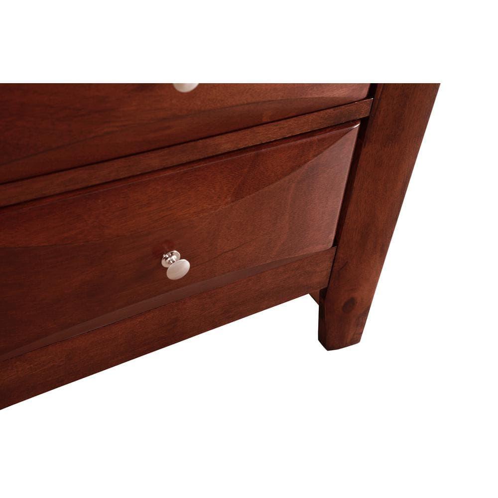 Passion Furniture Marilla 3-Drawer Cherry Nightstand (28 in. H x 23 in. W x 17 in. D)