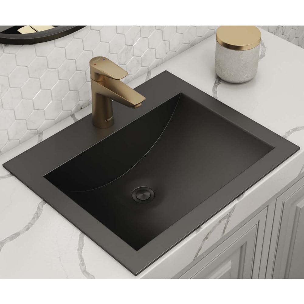Ruvati 21 x 17 inch Drop-in Topmount Bathroom Sink Stainless Steel