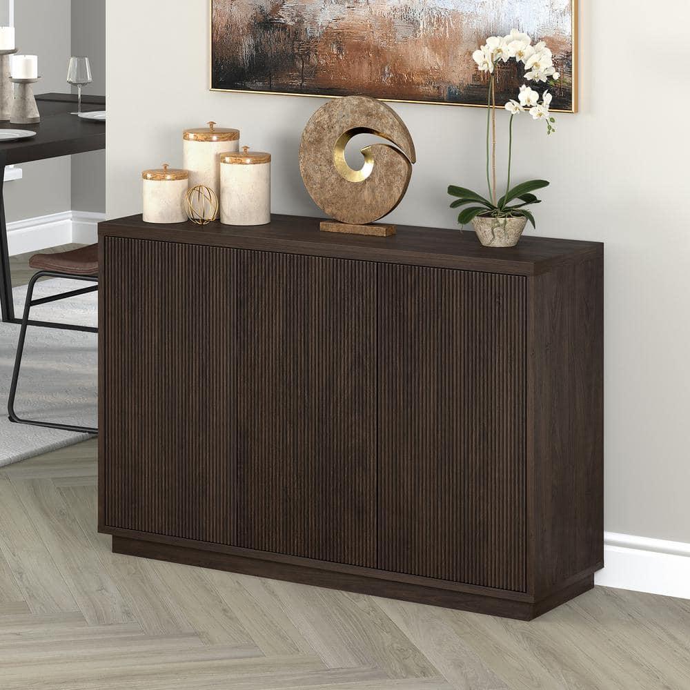 Evelyn&Zoe Modern/Contemporary 48" Wide Alder Brown Buffet Table