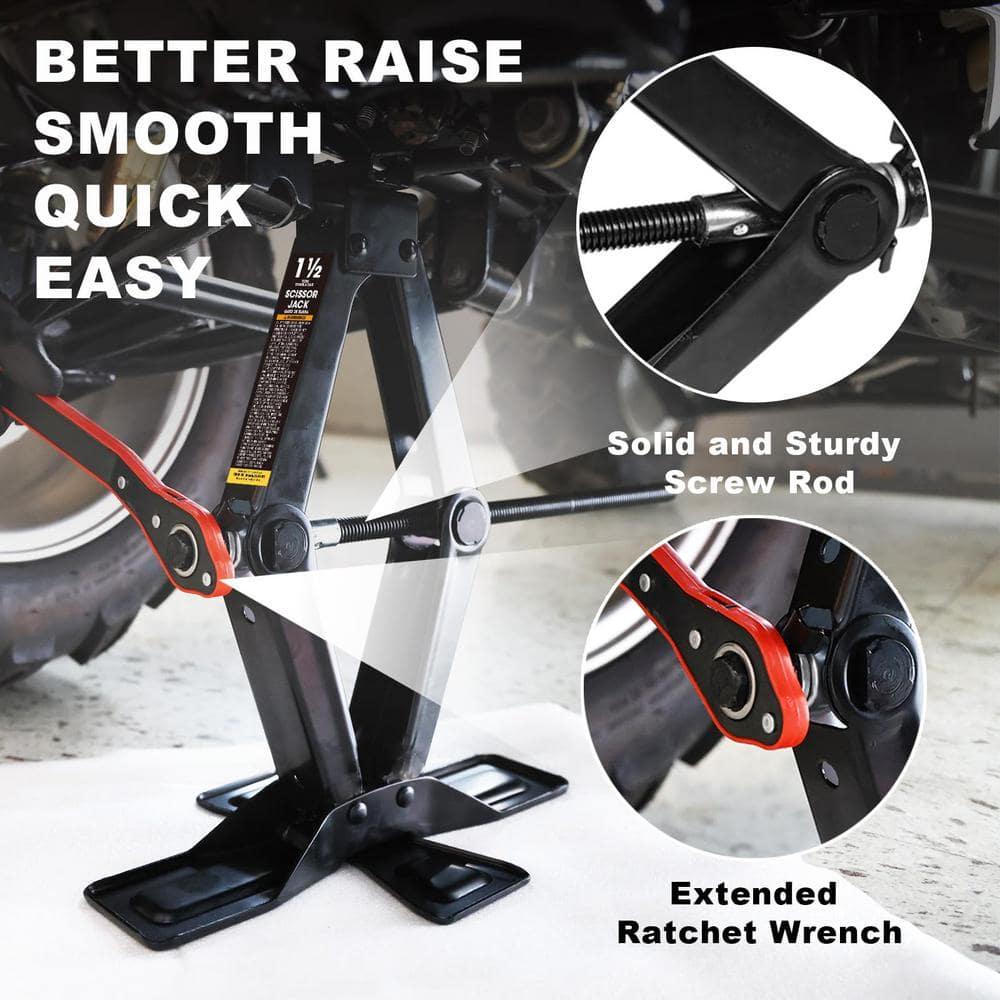 BIG RED 1.5 Ton Portable Steel Scissor Jack