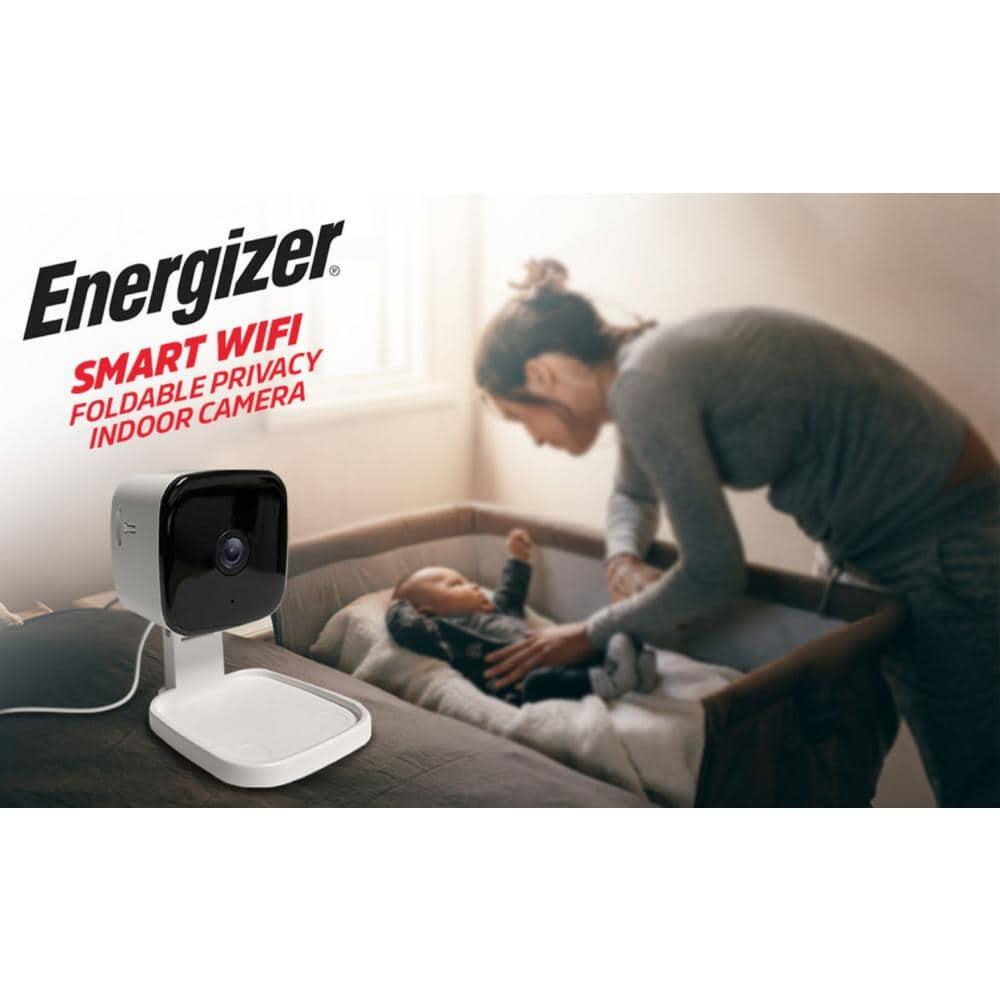 Energizer Connect Foldable 1080P HD Indoor Black Security Camera, Motion Alerts, Corded Electric