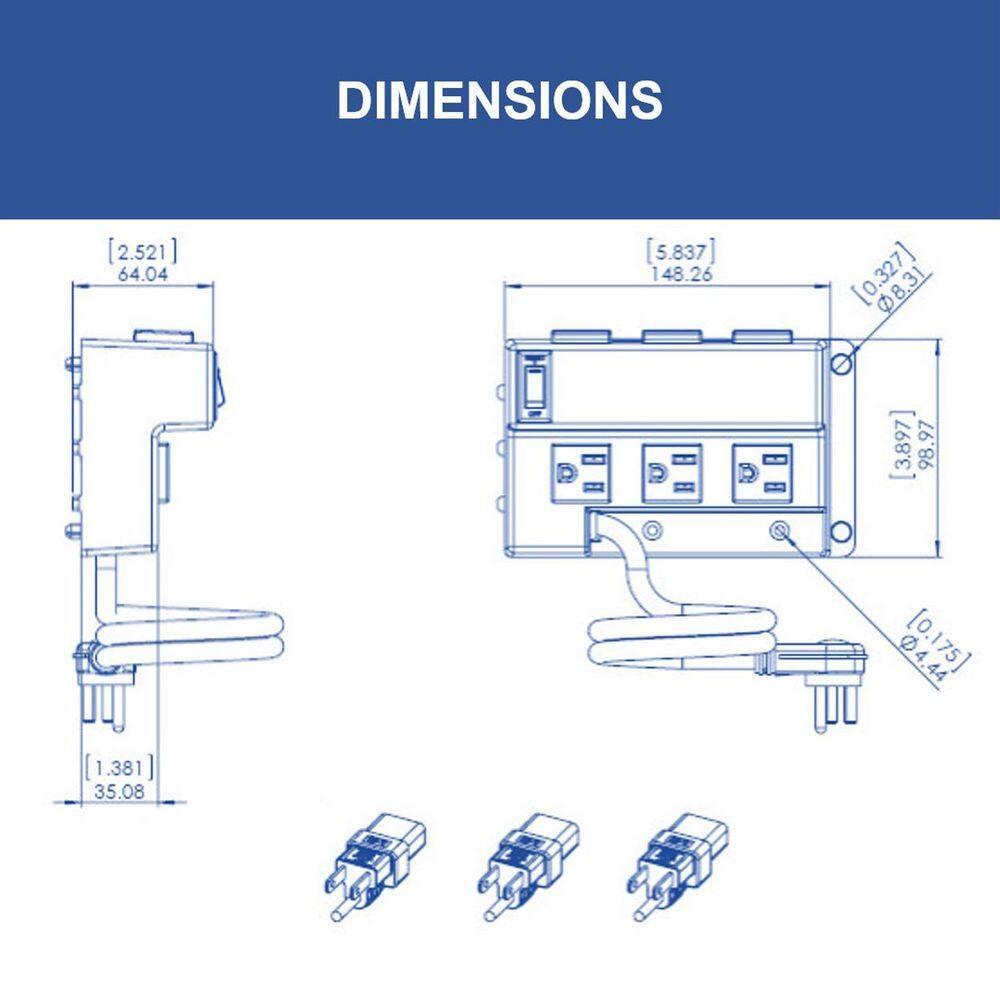 Módulo de Regleta Eléctrica de Medio Ancho
