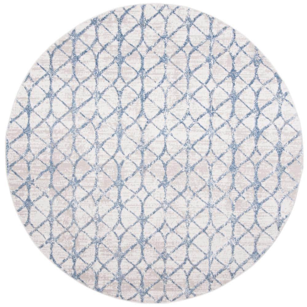 Amelia ALA792 Power Loomed Area Rug - Grey/Blue - 9' round - Safavieh.
