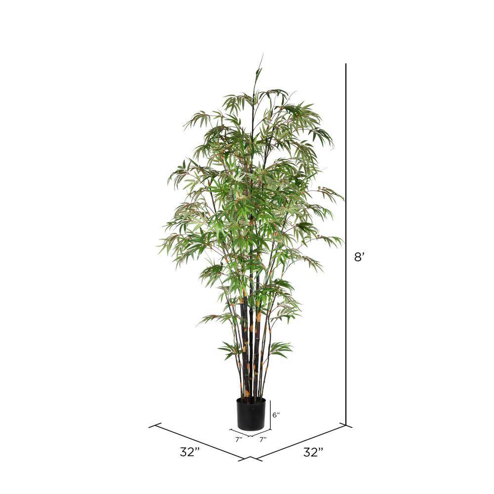 Vickerman 8' Artificial Potted Black Japanese Bamboo Tree.