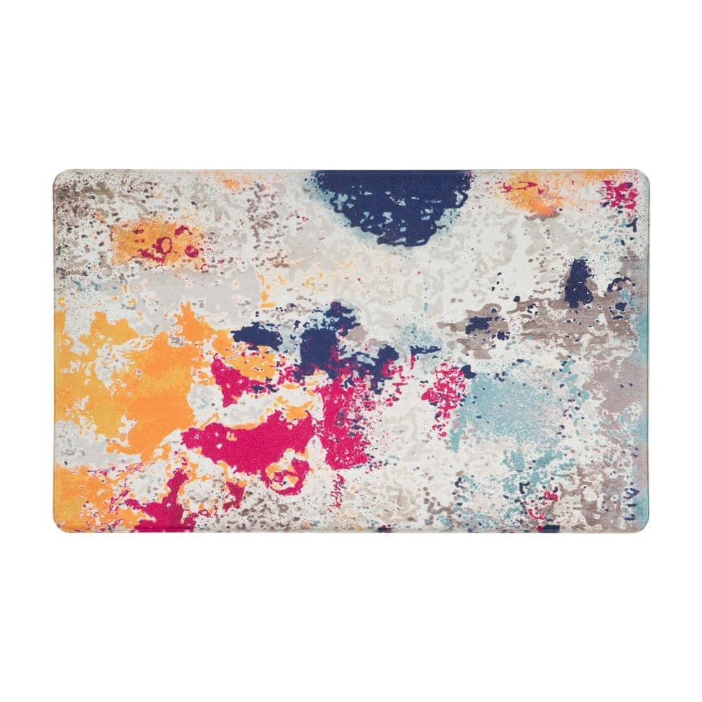 World Rug Gallery Modern Abstract Anti Fatigue Standing Mat - Multi 18"x30"