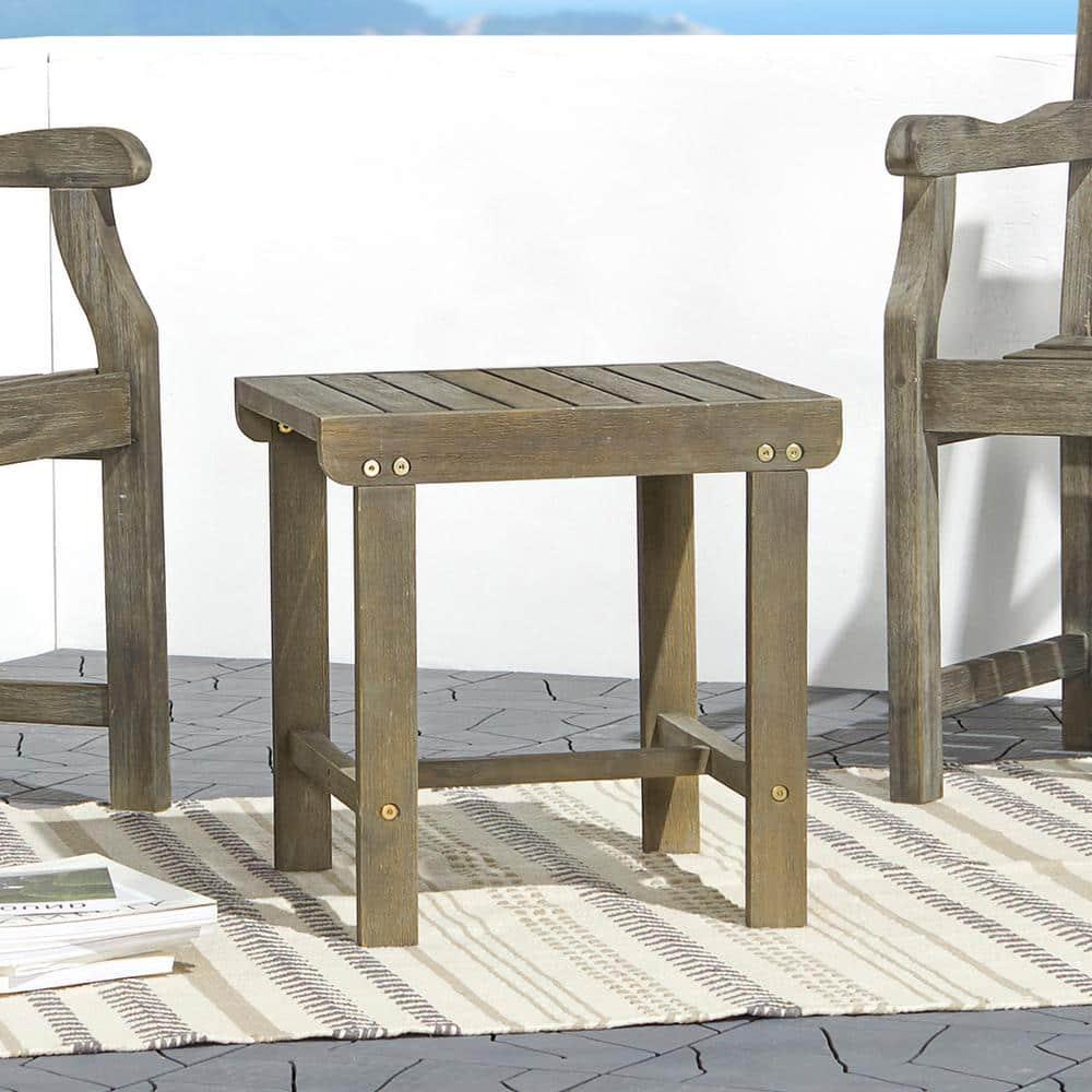 Renaissance-Inspired Outdoor Patio Wood Side Table - Timeless Elegance for Your Garden