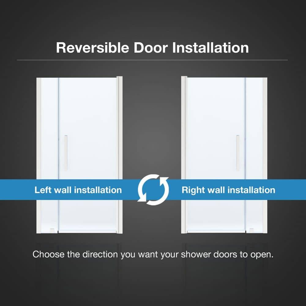 OVE Decors Pasadena 39 7/16 To 41 3/8 In. W X 72 In. H Alcove Frameless Pivot Shower Door