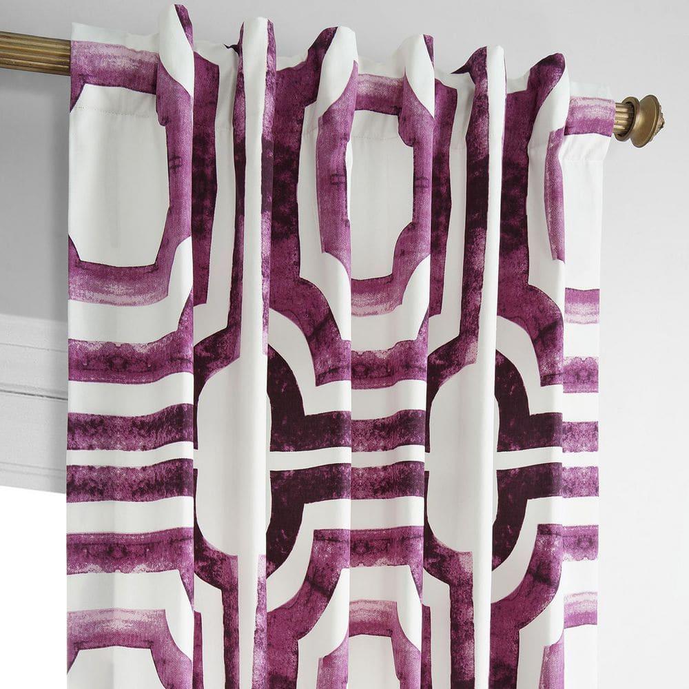 Mecca Pink Printed Cotton Curtain (1 Panel), Mecca Pink, 50W X 84L