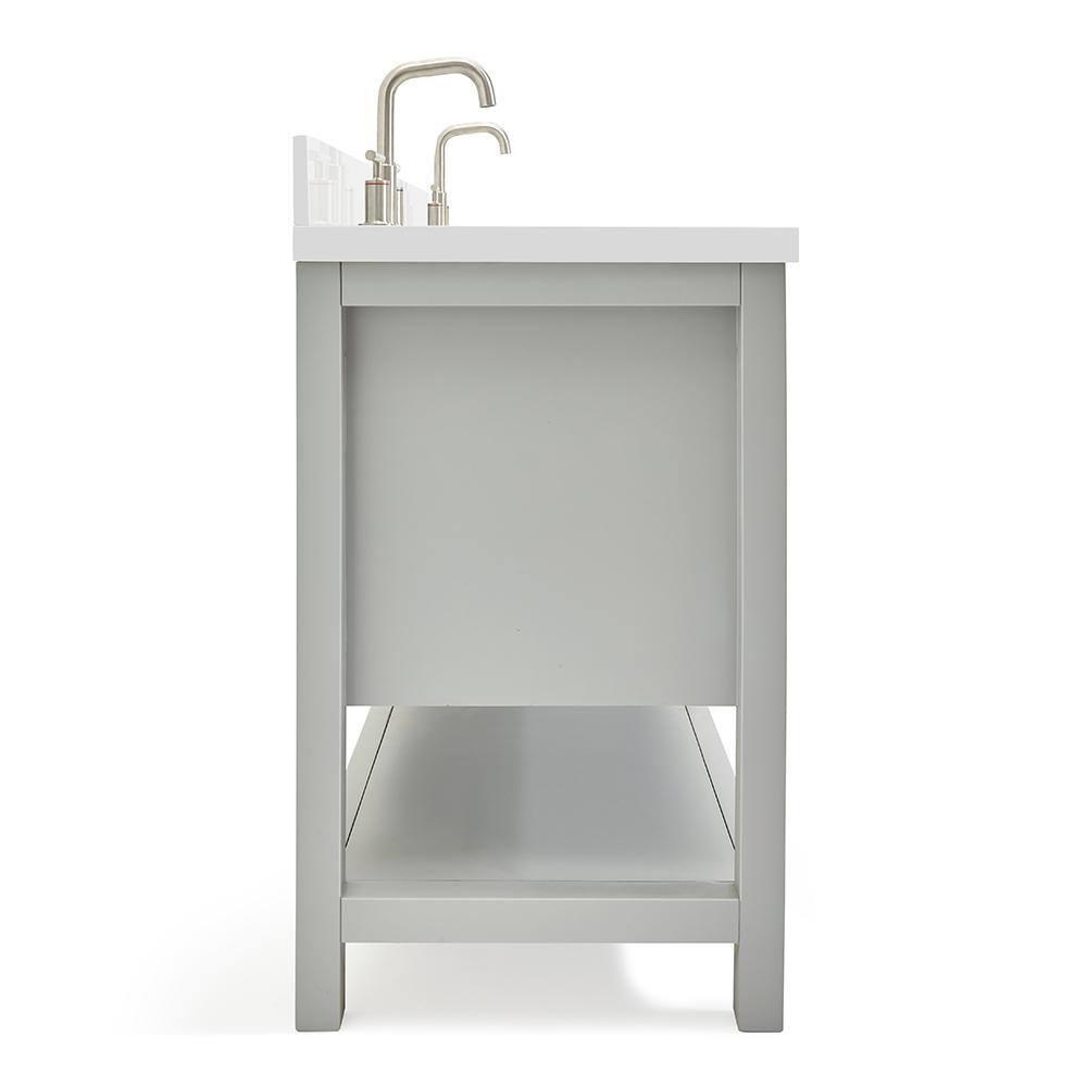 Ariel S073dwqrvo Magnolia 72" Free Standing Double Basin Vanity Set - Grey / Pure White