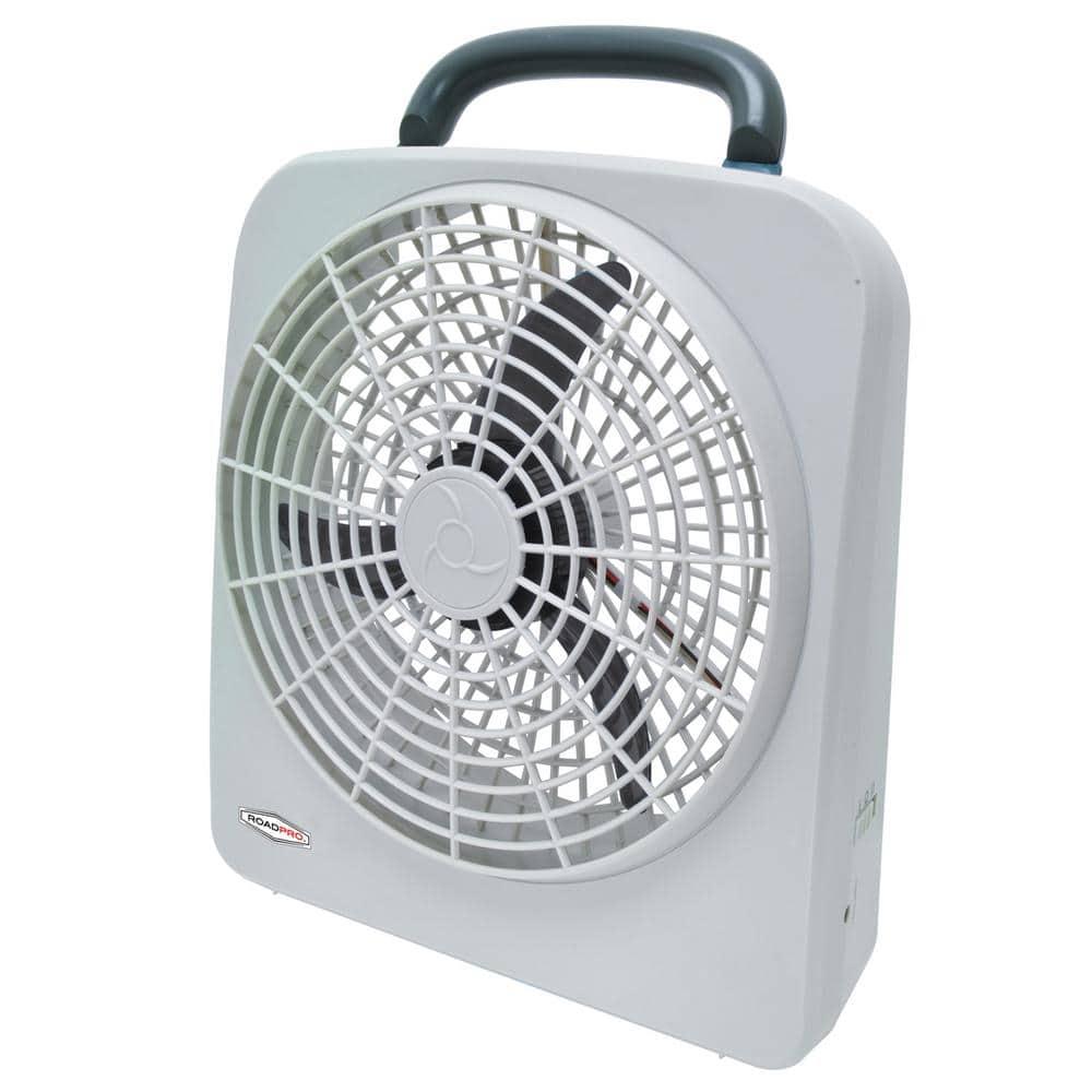 RoadPro Dual Power 12 Volt Plug In Car and RV 10 Inch 2 Speed Portable Fan