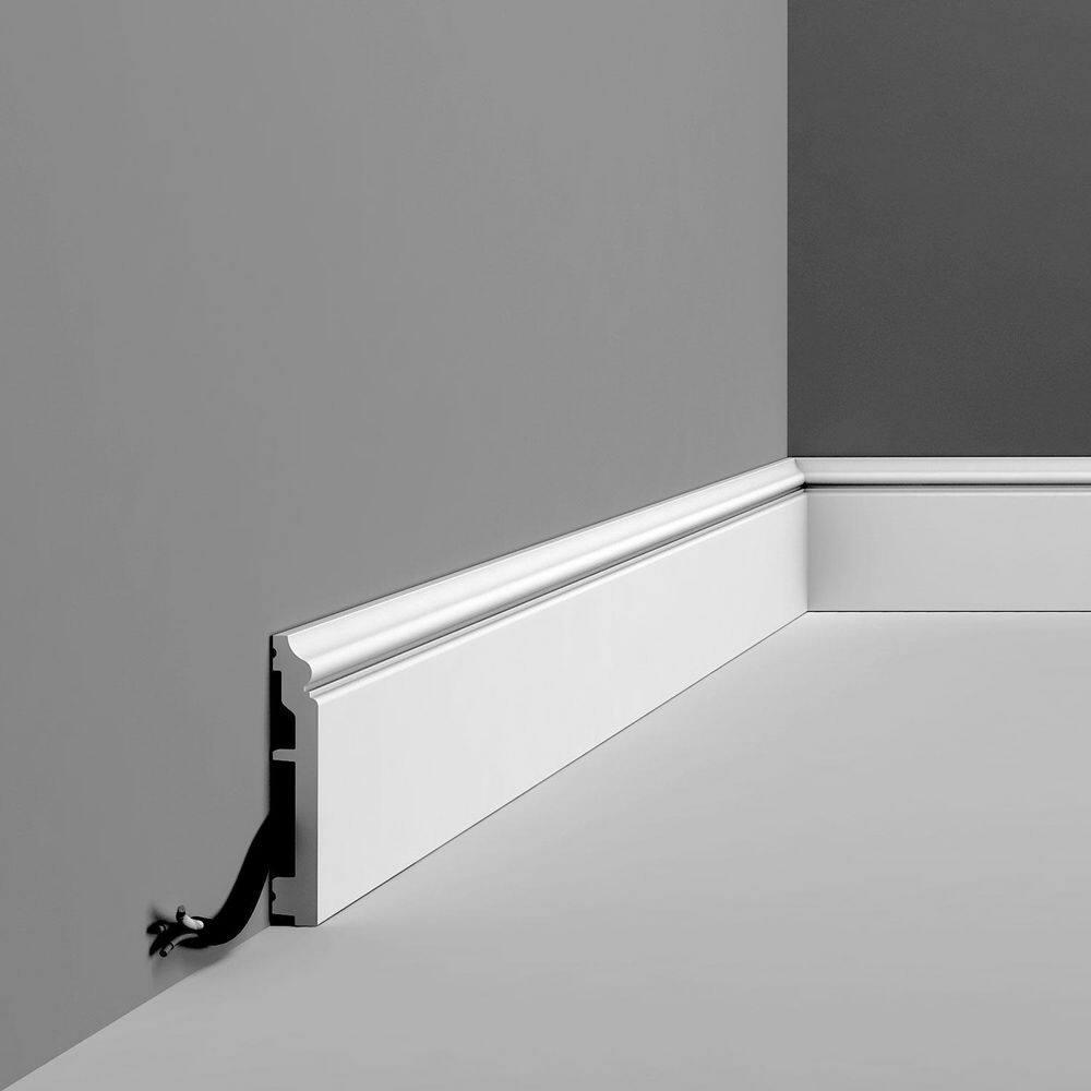 5/8 in D x 4 in W x 78-3/4 in L Primed White High Impact Polystyrene Baseboard Moulding (Set of 20)