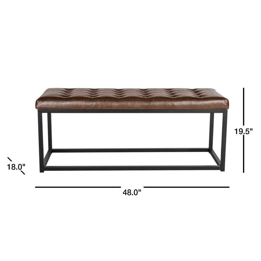Reynolds Bench - Brown/Black - Safavieh