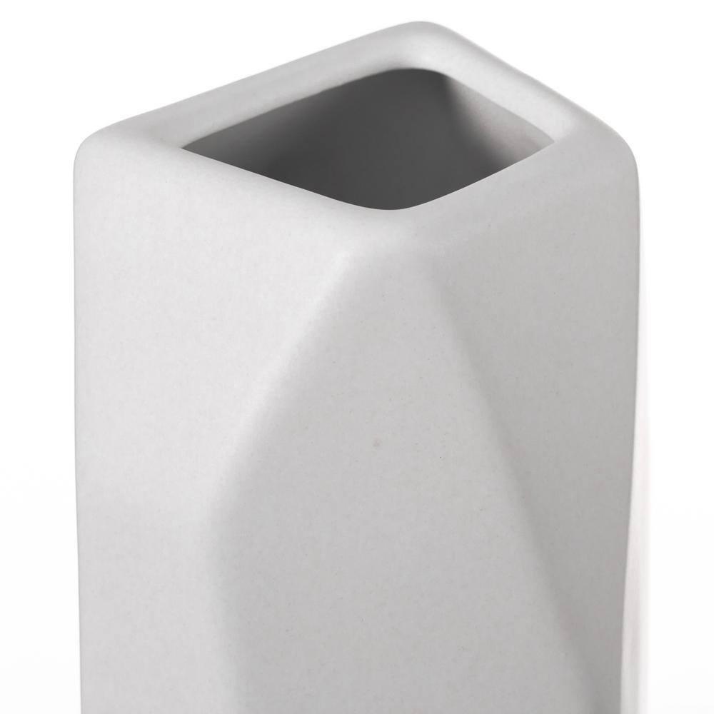 Uniquewise 8" H Decorative Ceramic Multi Paned Vase, Modern Style Centerpiece Table Vase White, Medium