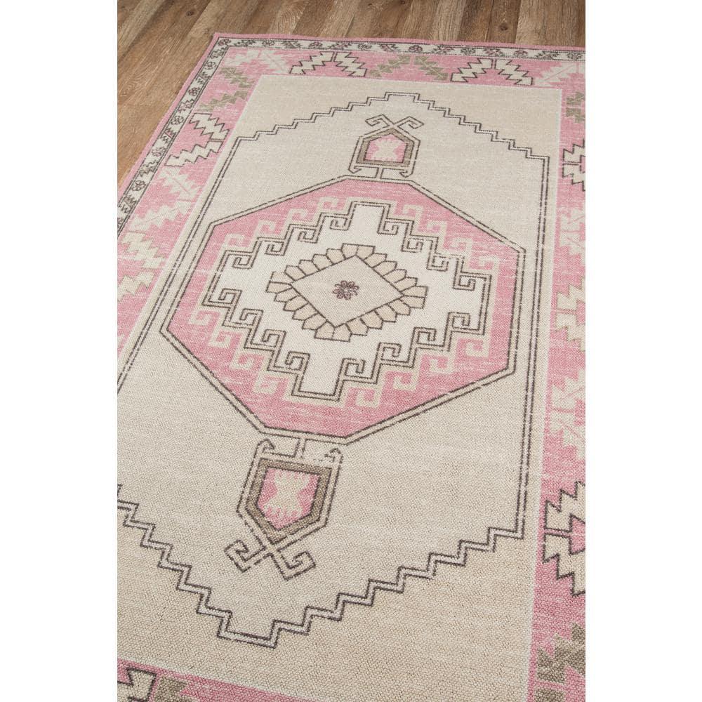 2'x3' Anatolia Owen Accent Rug Pink - Momeni: Traditional Wool & Nylon Low Pile Medallion Indoor Area Rug