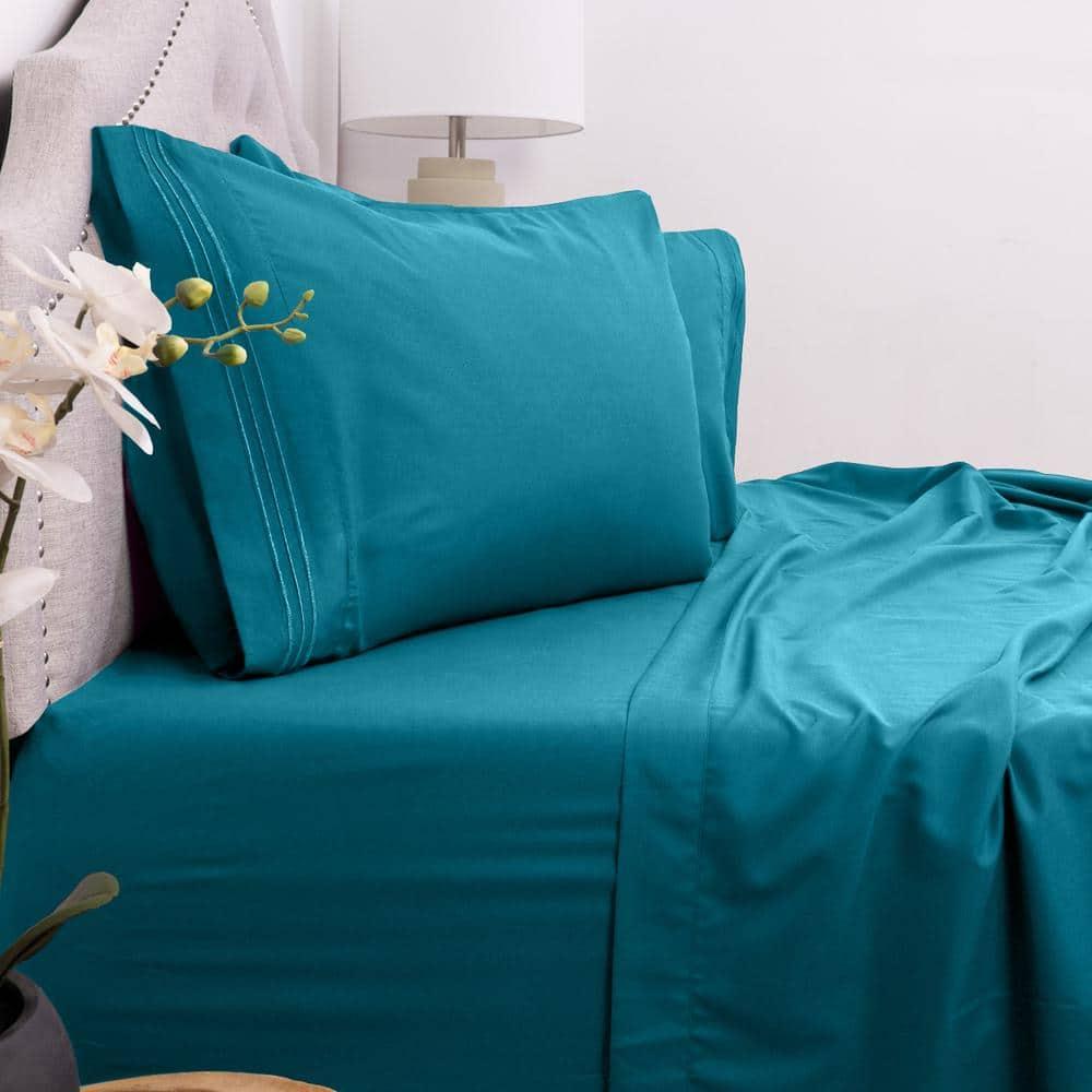 4 Piece Sheet Set, Ultra Soft 1800 Series Collection - Full, Teal