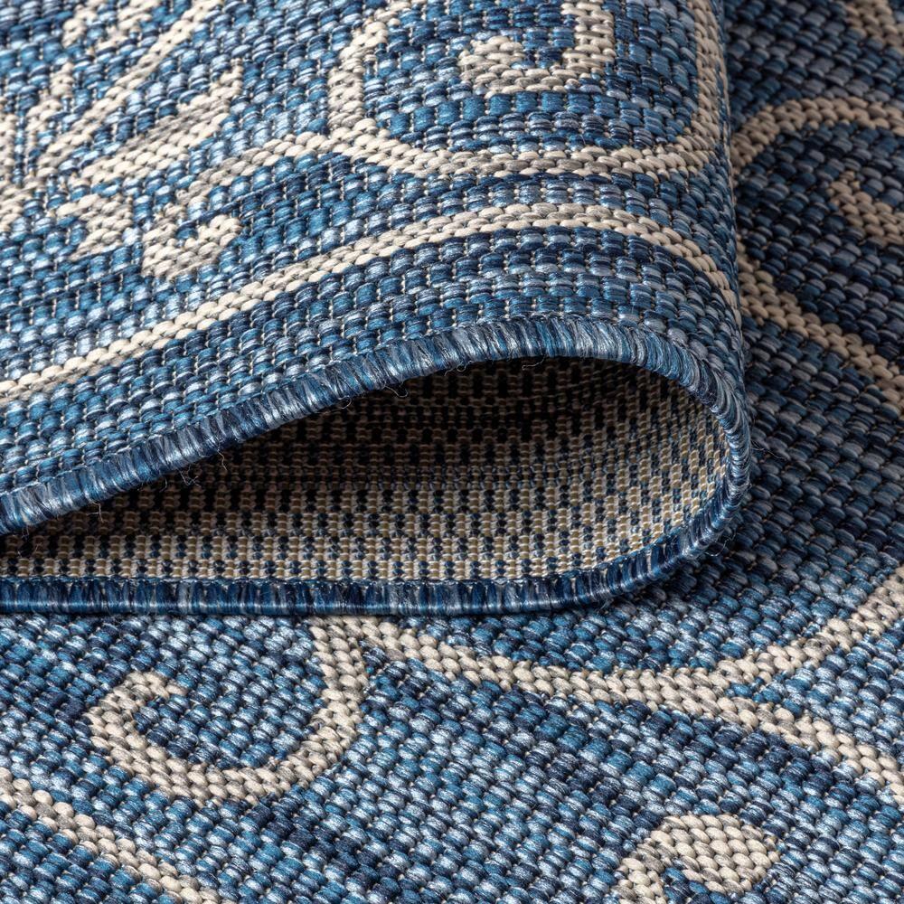9' X 12' Charleston Vintage Filigree Textured Weave Indoor/Outdoor Area Rug, Navy/Gray - JONATHAN Y