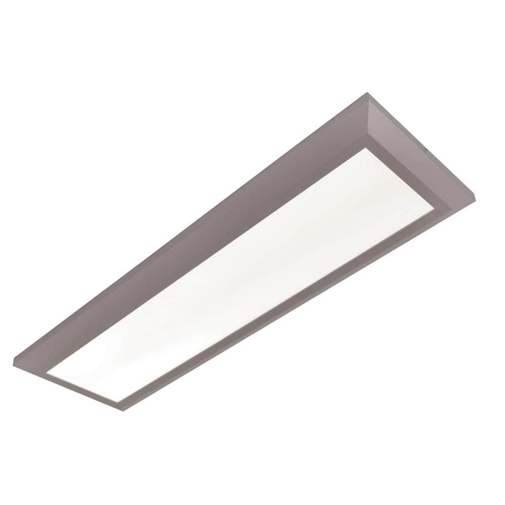 AFX Atlas 1-light Satin Nickel LED Rectangular Flush Mount, White Acrylic Shade