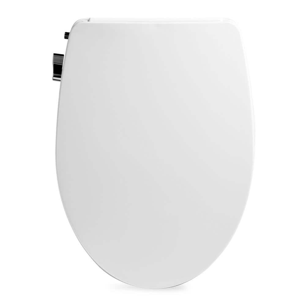 Bio Bidet by BEMIS Slim Zero Round Bidet Toilet Seat, Non-Electric, Dual Nozzles, Slow Close Lid and Night Light SLIMZEROR 000