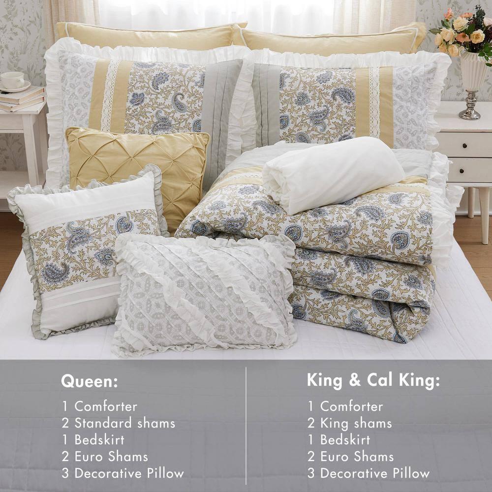 Madison Park Dawn 9 Piece Cotton Percale Comforter Set