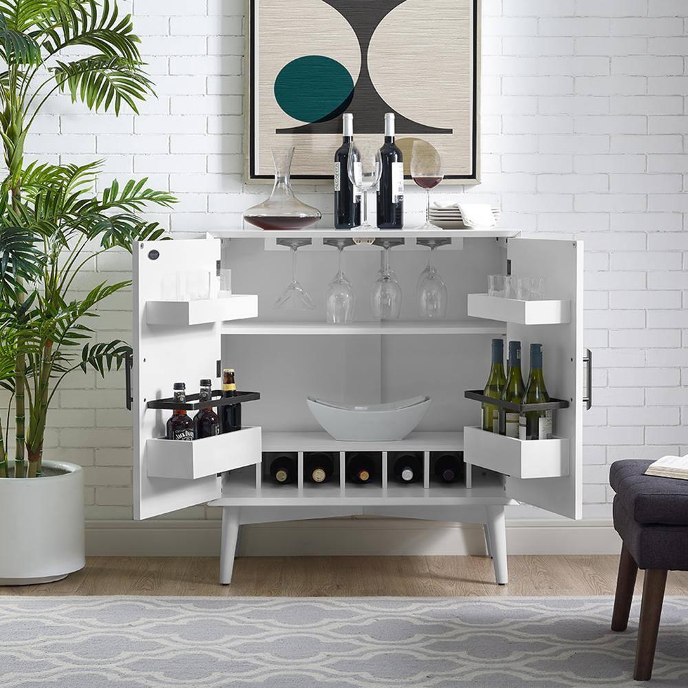 Crosley Landon 2 Door Bar Cabinet in White