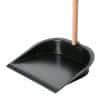 Creative Co-Op Beech Wood Broom & Standing Metal Dust Pan, Natural & Black, Set of 2