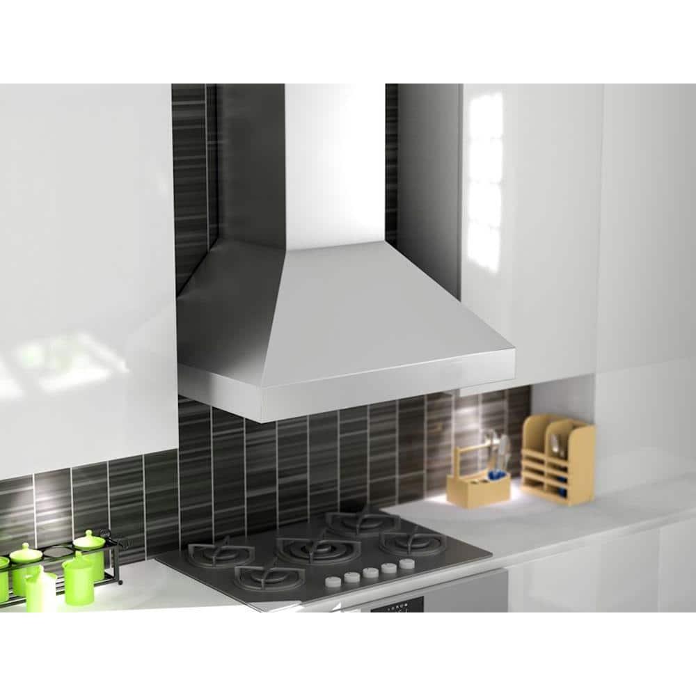 ZLINE ZLINE 36 in. Designer Series Satin Stainless Steel Convertible Vent Wall Mount Range Hood 8KBS-36