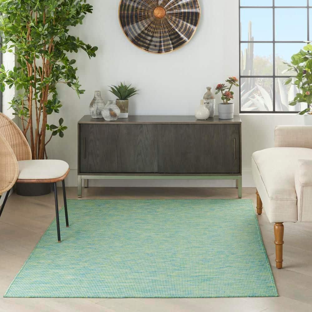 Nourison Positano POS01 Indoor/outdoor Area Rug - Blue/Green 5' x 7'