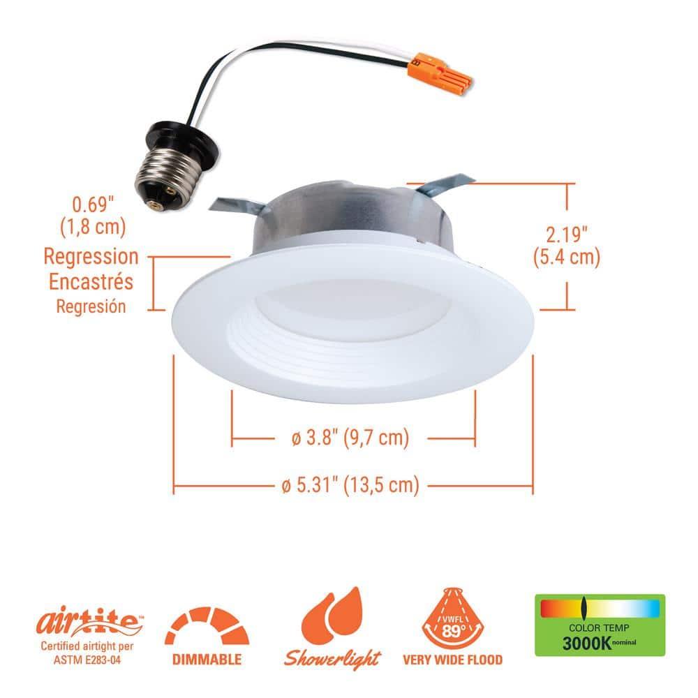 Halo 3019188 4 in. 8W Bright White LED Recessed Downlight
