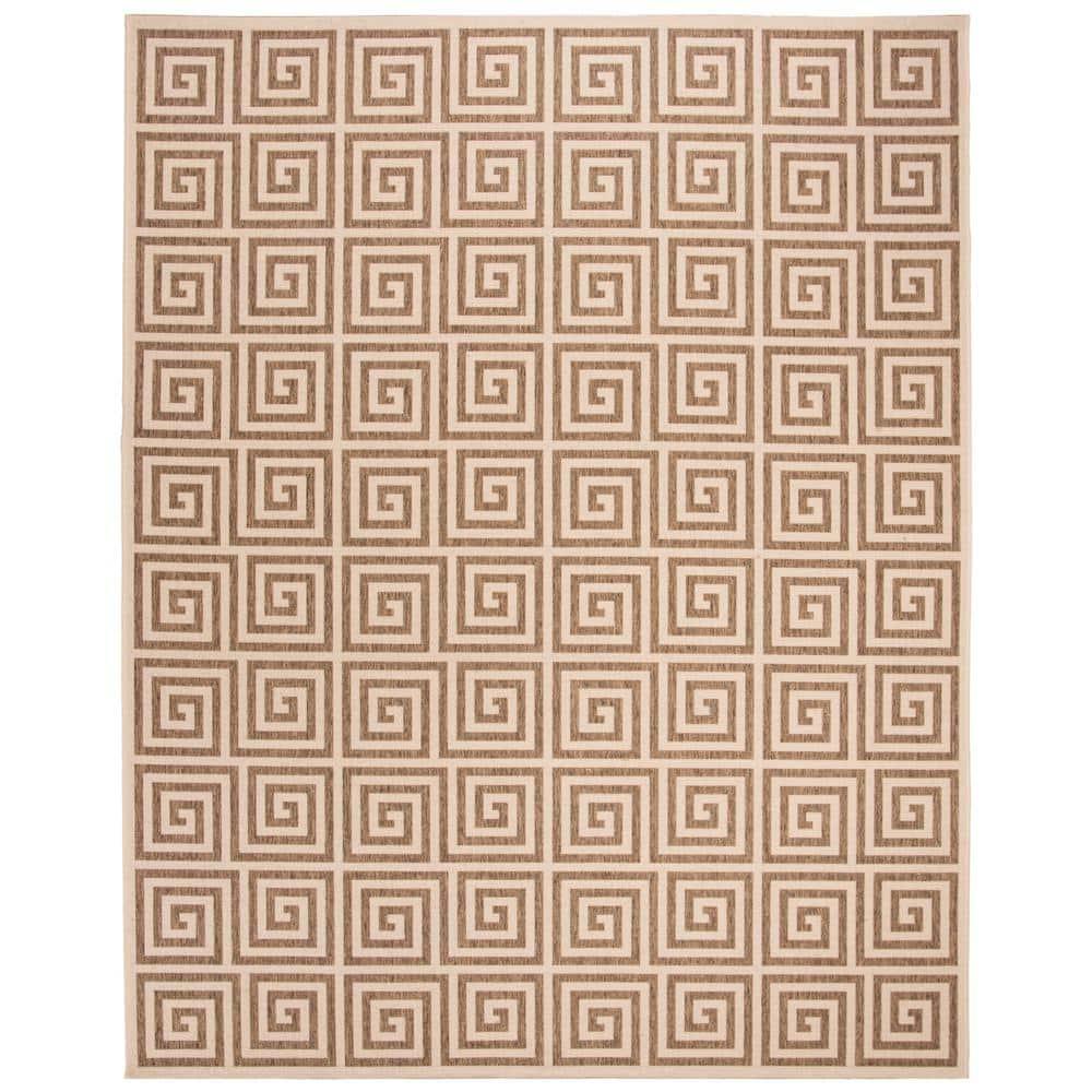 Mazie Geometric Beige 9' x 12' Easy-Care Outdoor Area Rug
