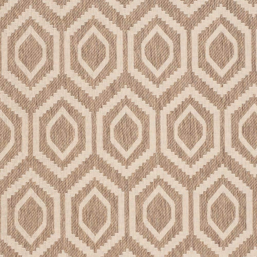 Courtyard CY6902 Power Loomed Indoor and Outdoor Area Rug - Brown/Bone - 4'x5'7" - Safavieh