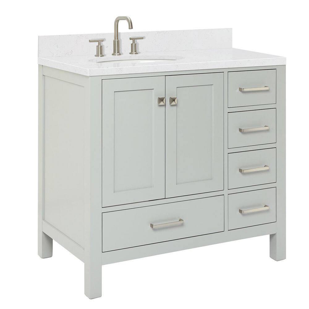 Ariel A036slcqovo Cambridge 36" Free Standing Single Basin Vanity Set - Grey