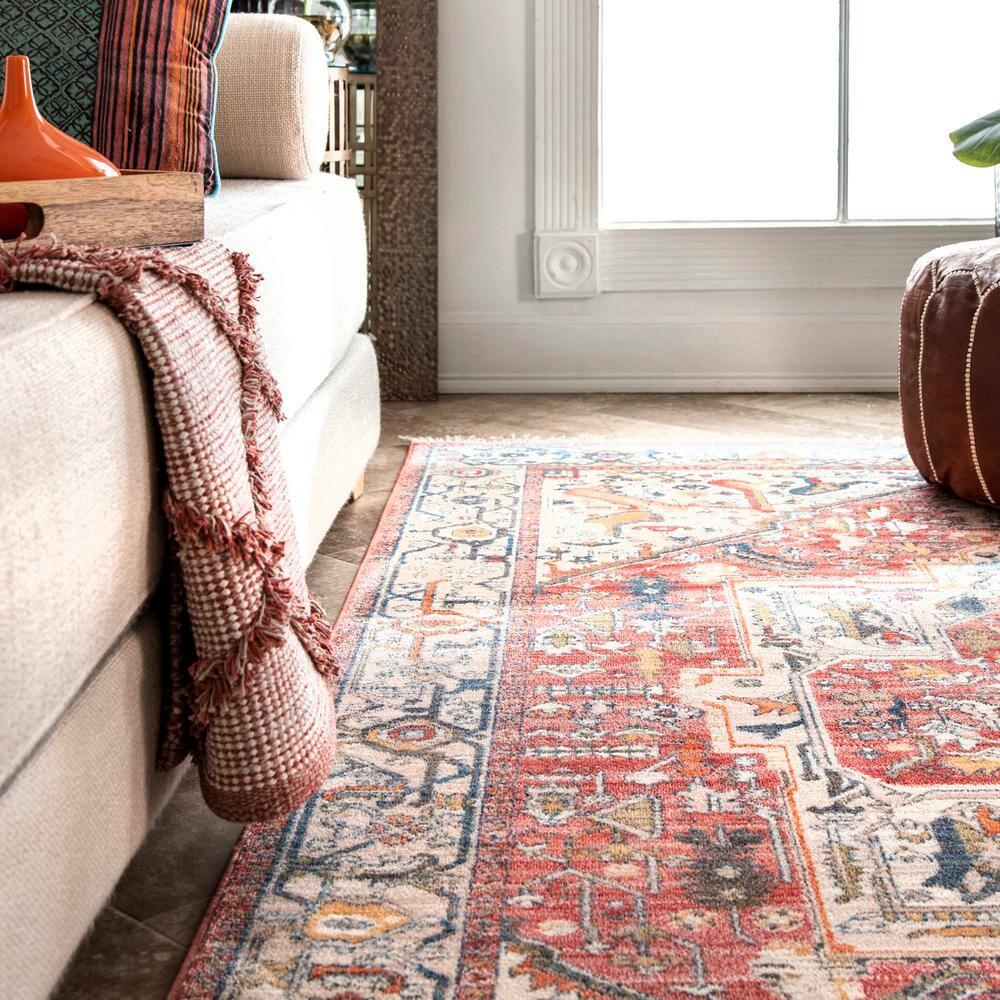 Nuloom Harriet Oriental/Persian 2x3 Accent Indoor Area Rug for Living Room Bedroom Dining Room Entryway Kitchen, Orange/Multicolor