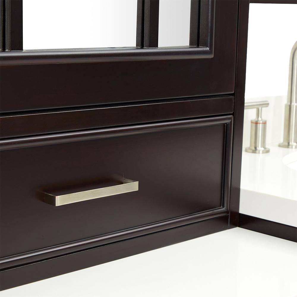 Ariel Stafford 85 in Double Sink Vanity Set in Espresso