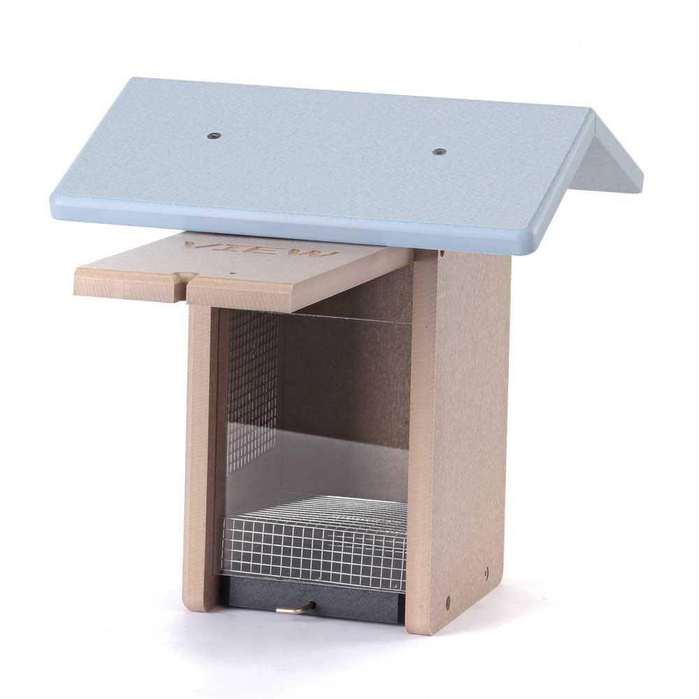 Birds Choice 11" Silver Toupe & Blue Ultimate Bluebird House Recycled Plastic Bird House: Weather-Resistant, No Assembly Required