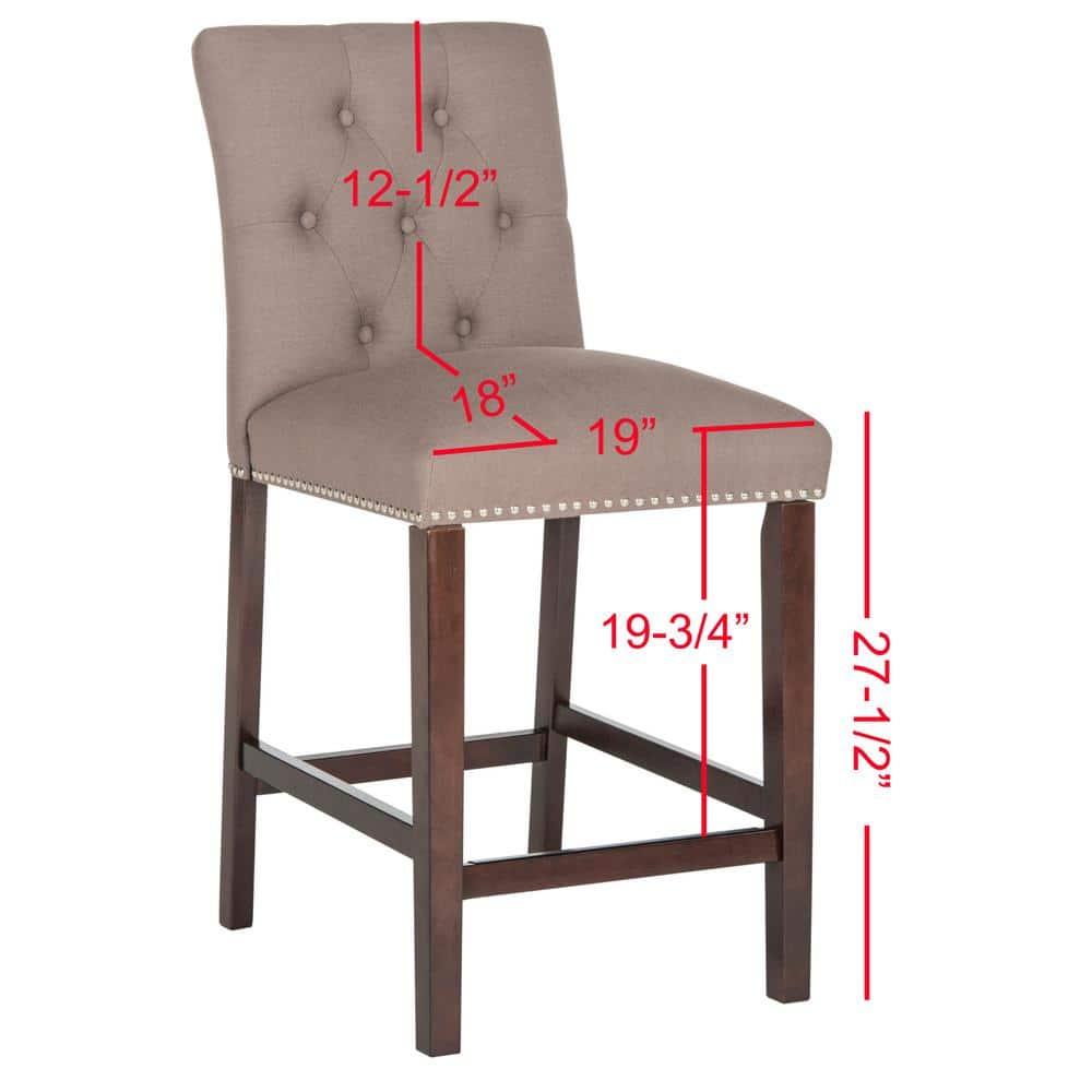 Norah Counter Stool (Set of 2) - FOX6209 - Dark Taupe - Safavieh Couture