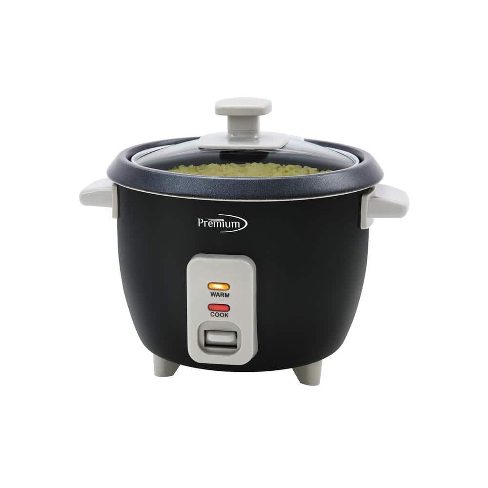 6-Cup Black Rice Cooker and Rice Steamer with Non-Stick Cooking Pot