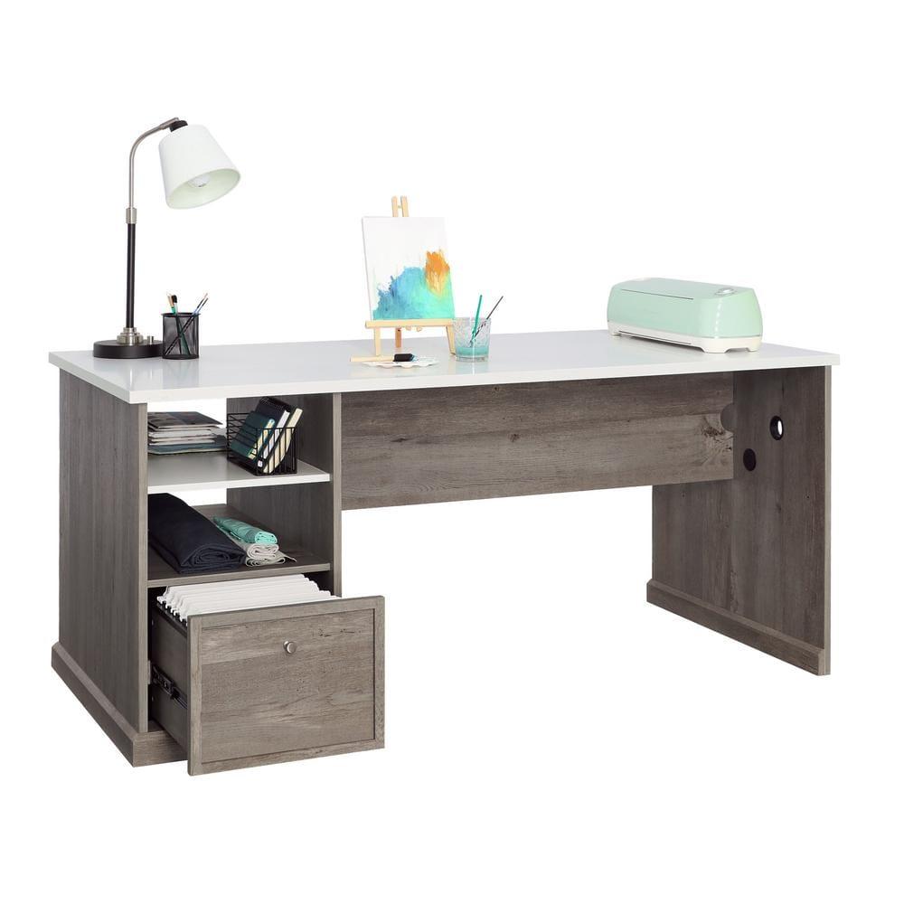 Sauder Craft Pro Engineered Wood Craft Table in Mystic Oak Finish