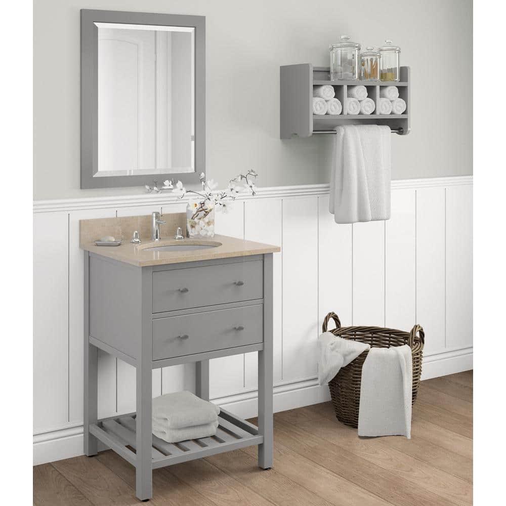 Decorative Wall Cabinet Gray 25" - Alaterre Furniture