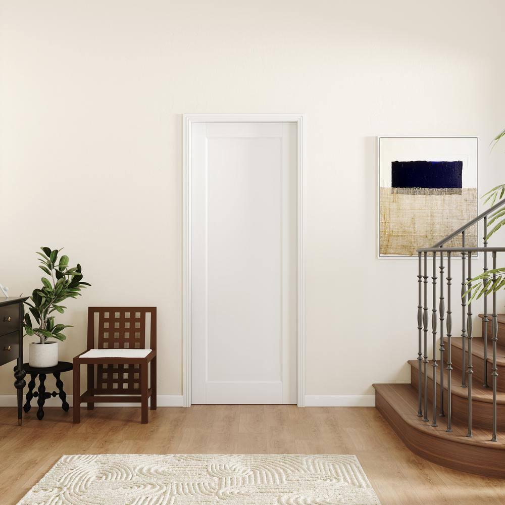 Nova Hardware 1-Panel Soft White Laminated Traditional Interior Door Slab Only