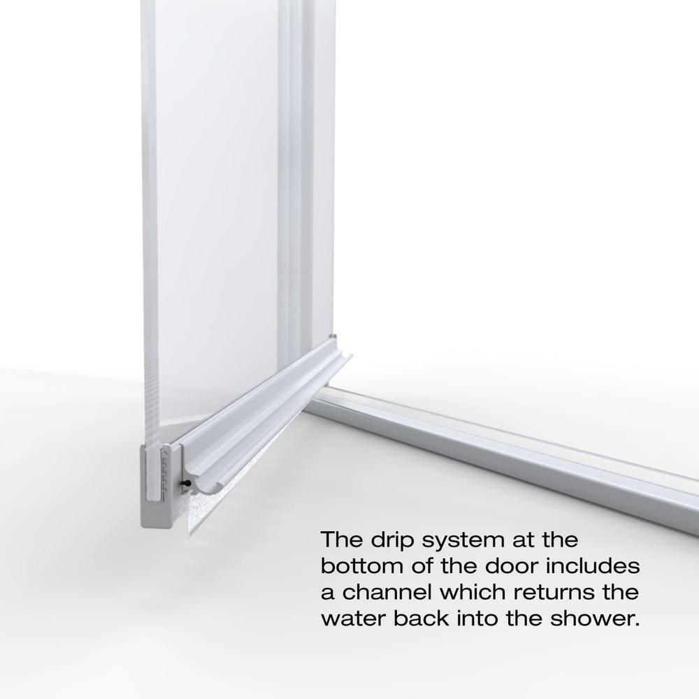 Armon 32.75" W x 66" H Pivot Semi-Frameless Shower Door