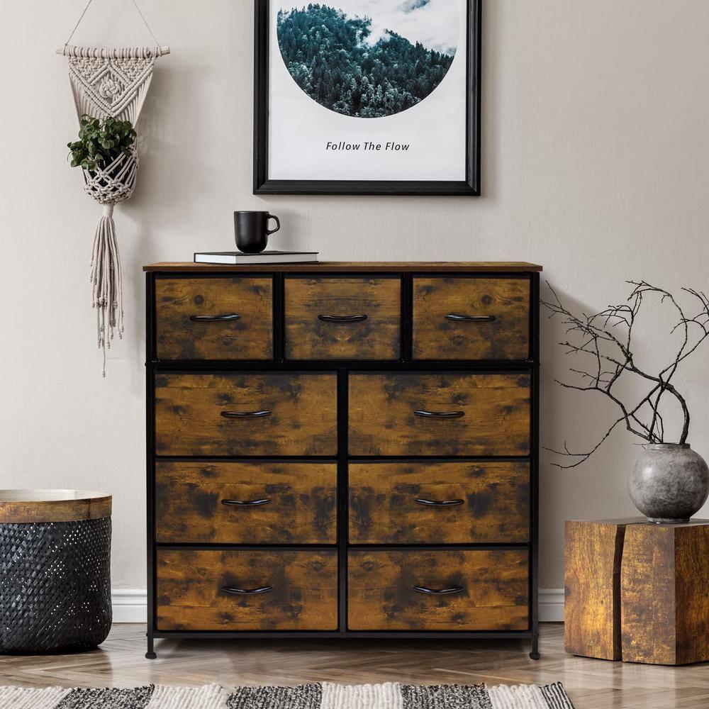 Farmhouse Brown Nursery Dresser with Soft Close Deep Drawers