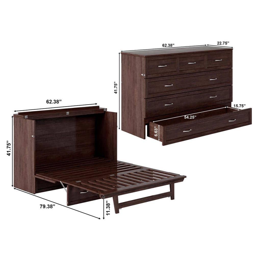 Queen Deerfield Murphy Bed Chest with Charging Station - AFI Atlantic Furniture