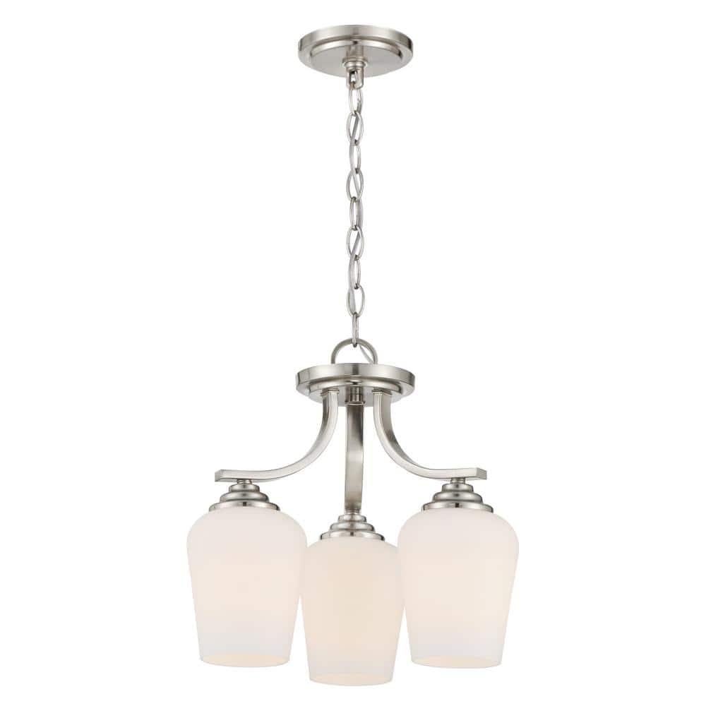 3 Light Convertible Chandelier-Brushed Nickel Finish    -Traditional Installation Minka Lavery 4926-84