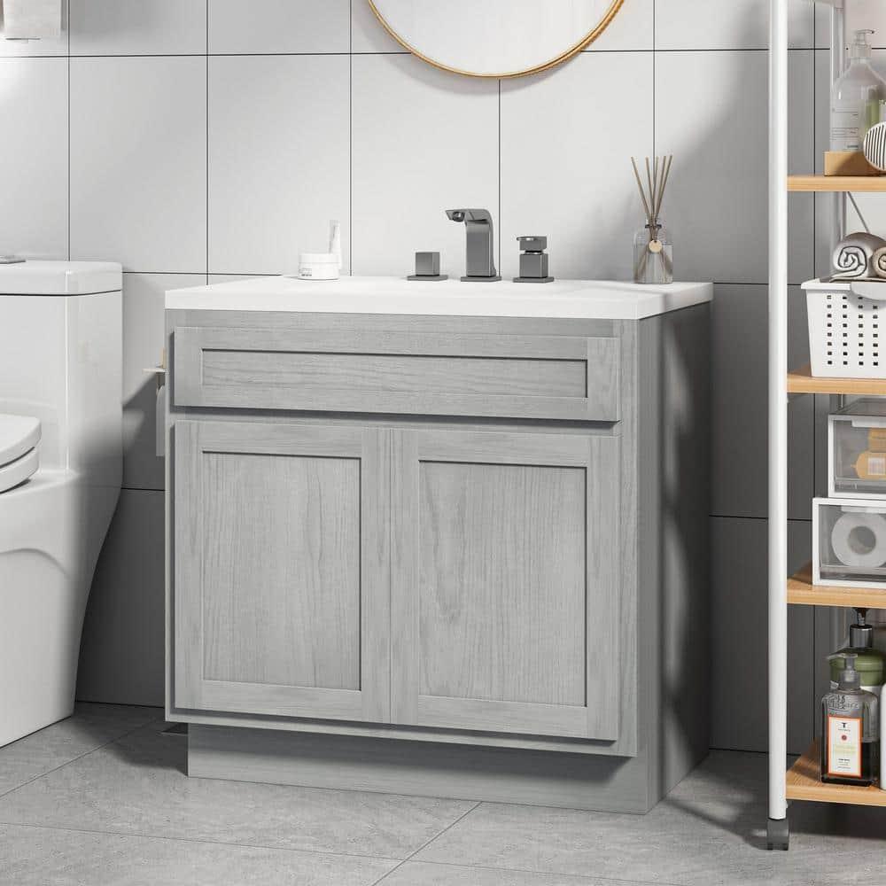 Vanity Art 39 Inch Double Shutter Door Bathroom Vanity Base Cabinet with Soft Closing Shaker Drawer, Strudy Floor Mount Storage Cabinet Organizer for Bedroom, Living Room, Kitchen, VA4039-S
